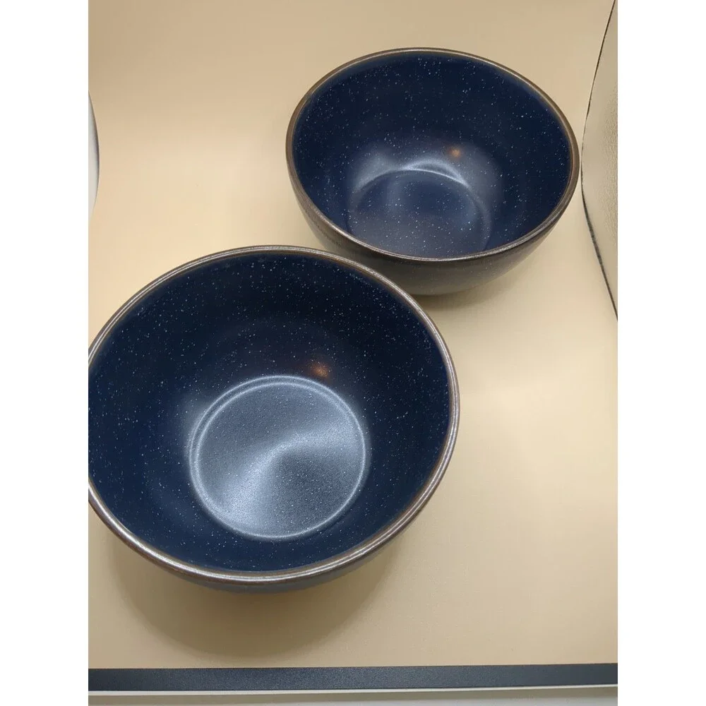 Mikasa Gourmet Basics Stoneware Juliana Blue Cereal Bowls Set Of 2
